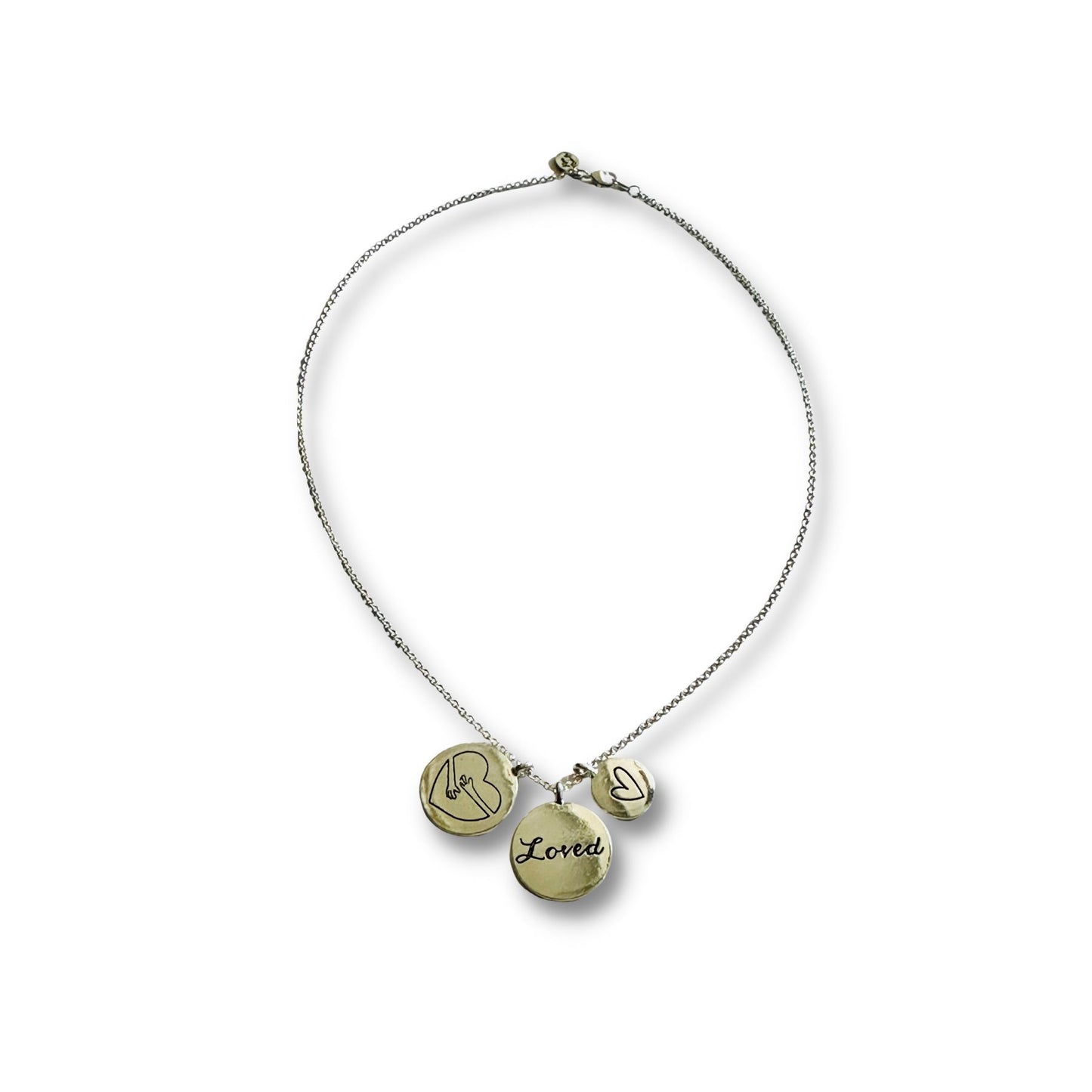 Loved Charm with a Hug and a Heart Necklace