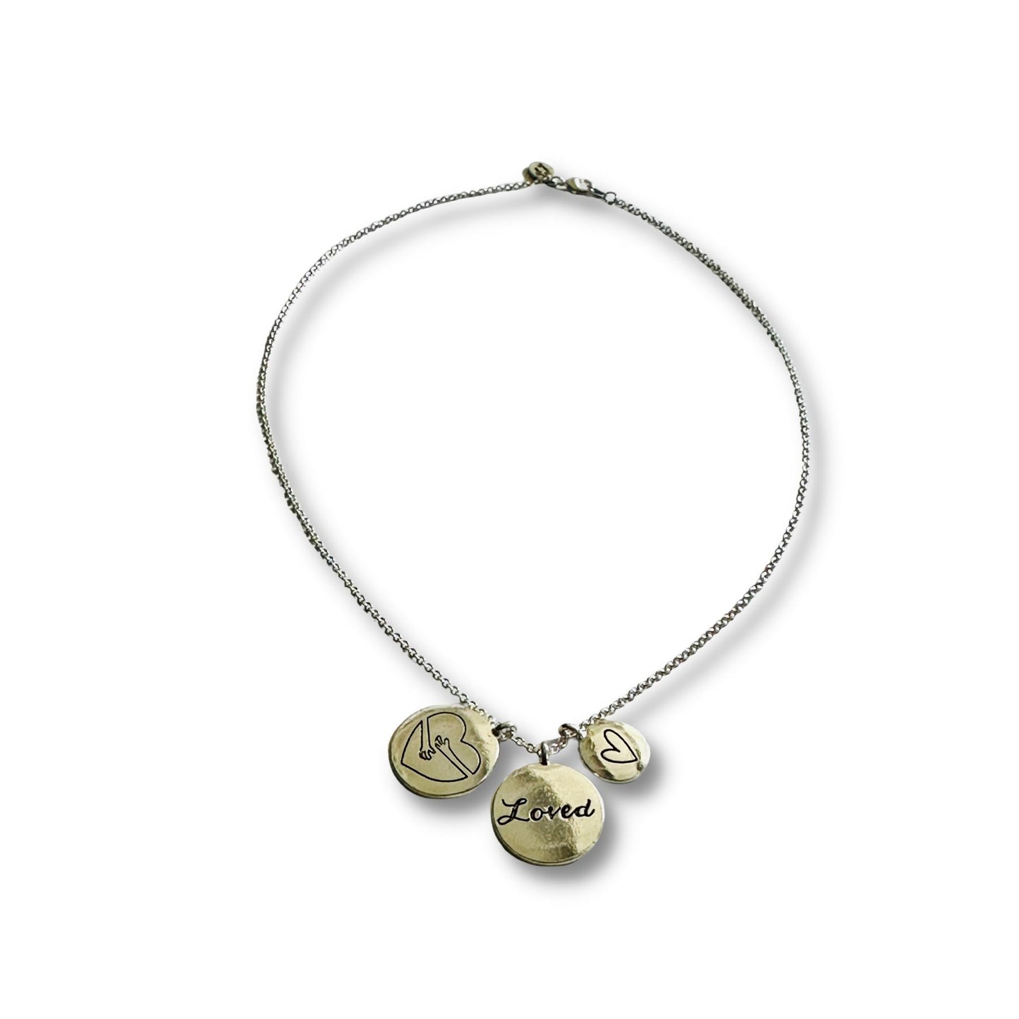 Loved Charm with a Hug and a Heart Necklace
