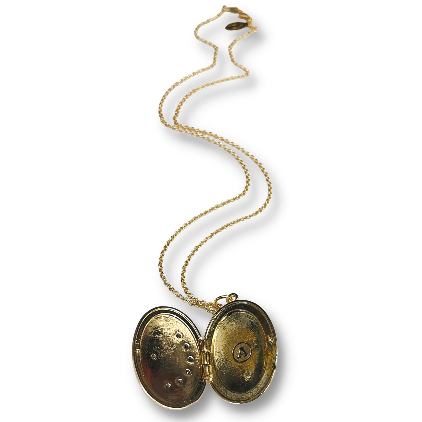 Heirloom Amethyst Oval Locket Moon and Stars
