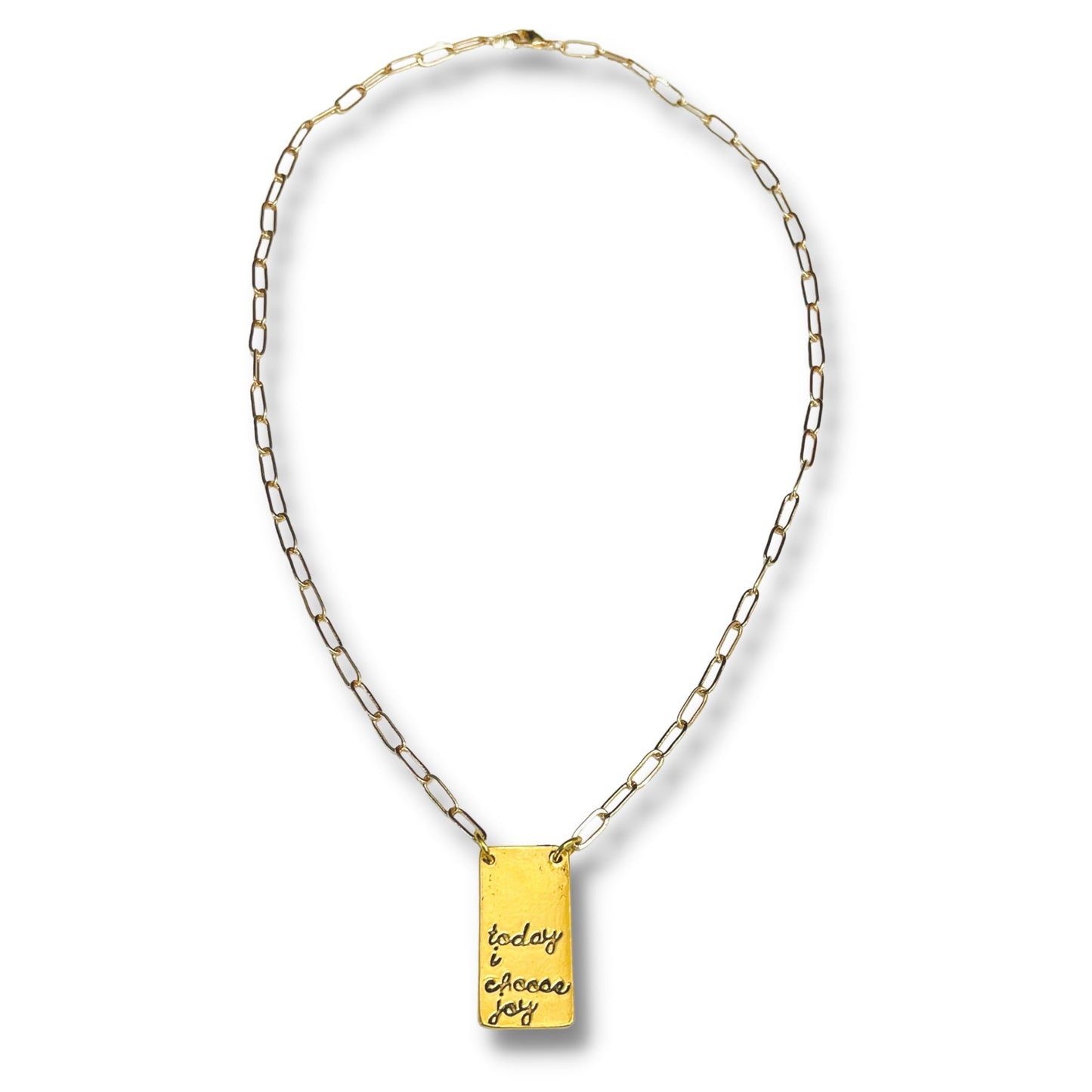 Today I Choose Joy Hand Stamped Necklace