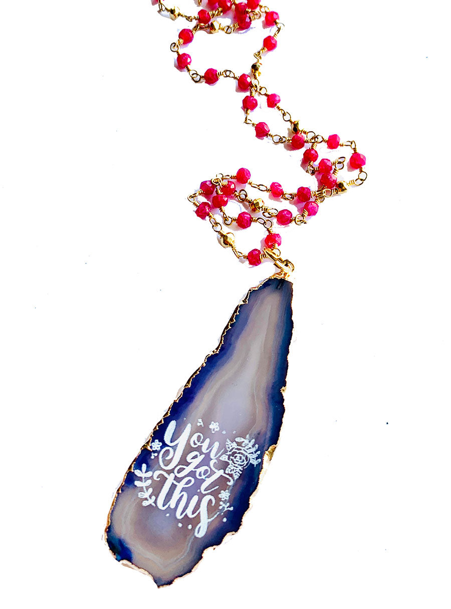You Got This Agate and Ruby Necklace