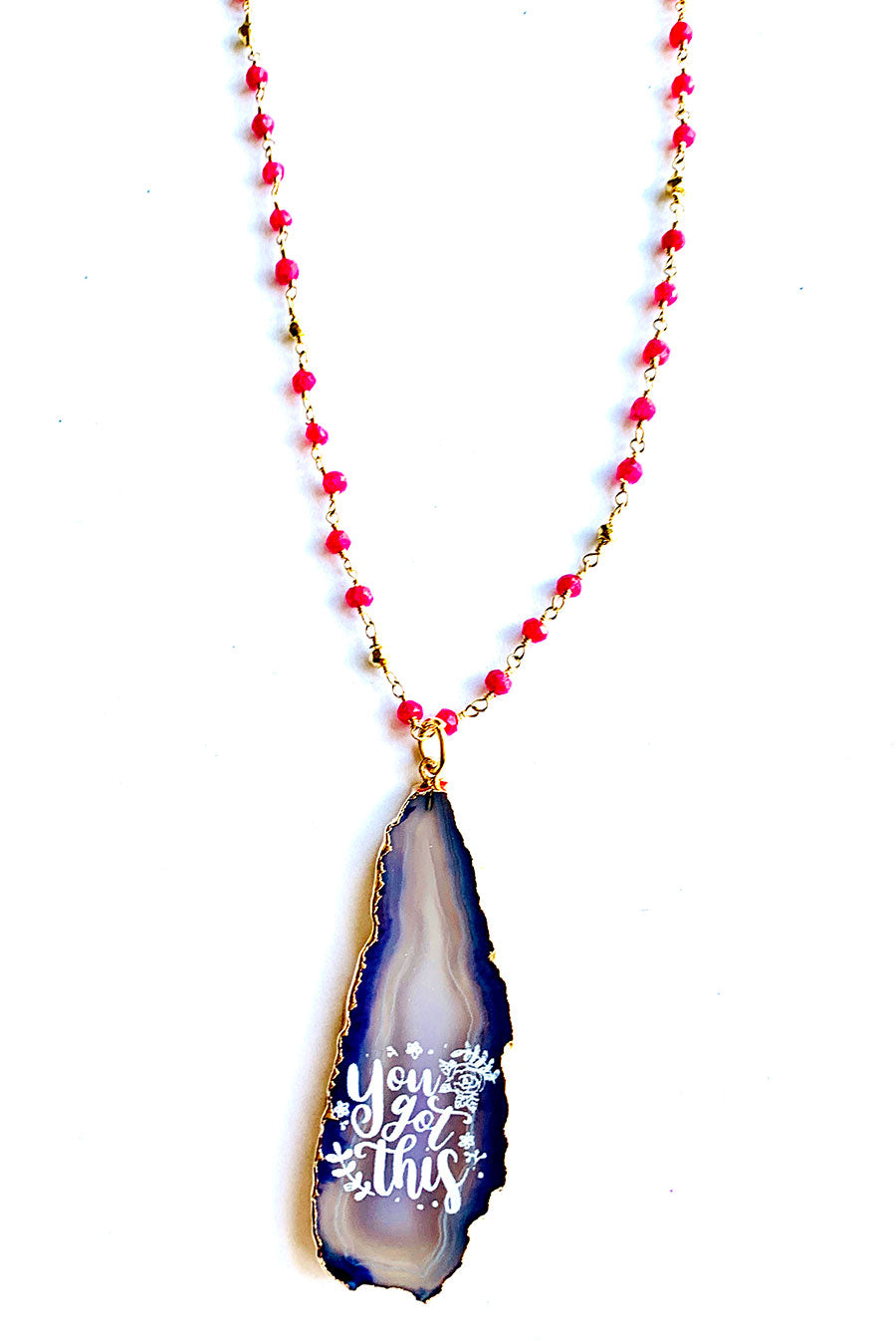 You Got This Agate and Ruby Necklace