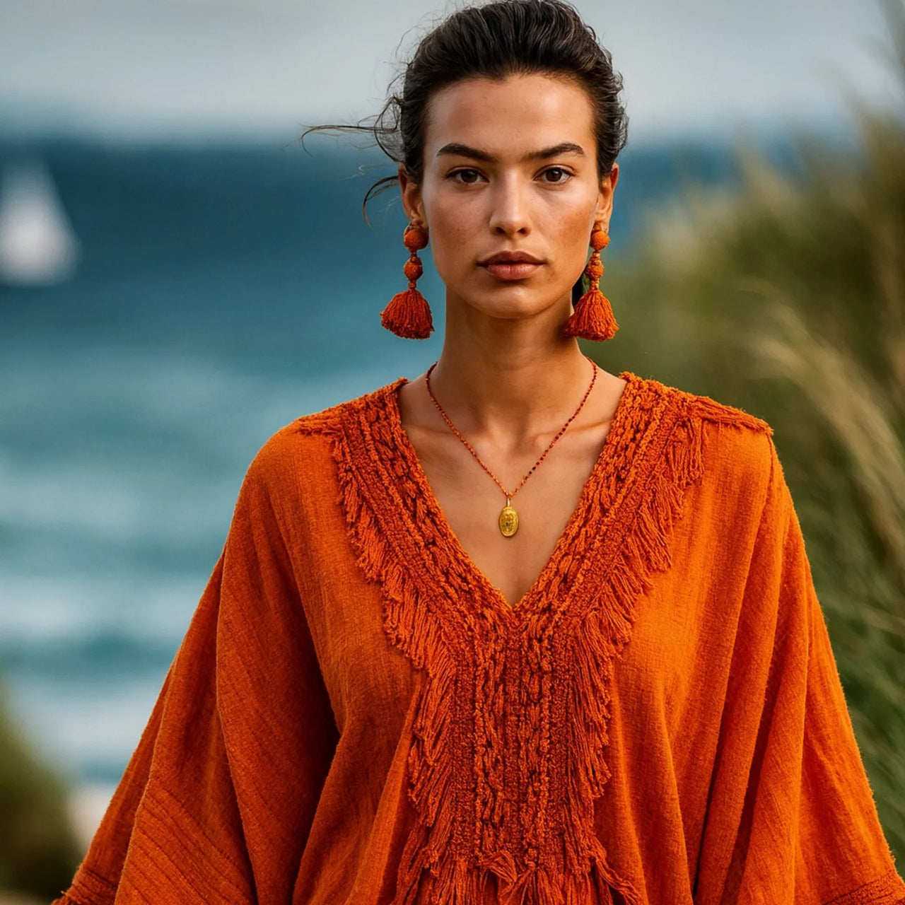 Ruby Quartz Bezel Set Cascading Earrings Best Gift