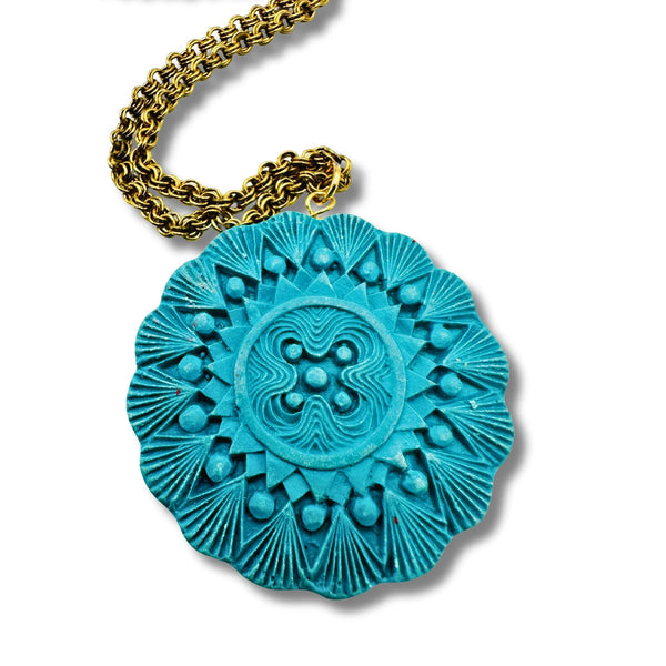 Turquoise Cinnabar Asian Amazing Statement Necklace