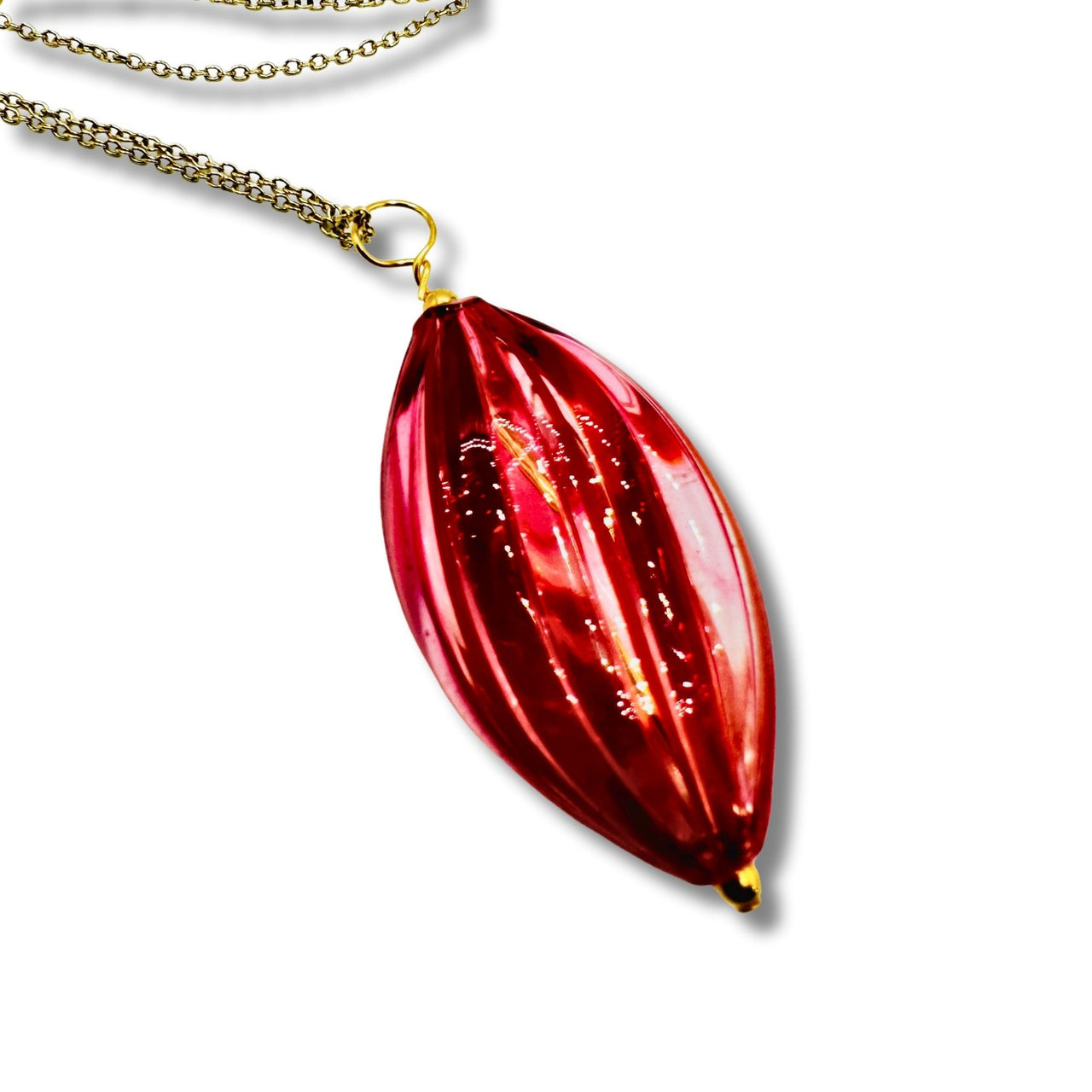 Hand Blown Murano Glass Bulb Pendant Necklace