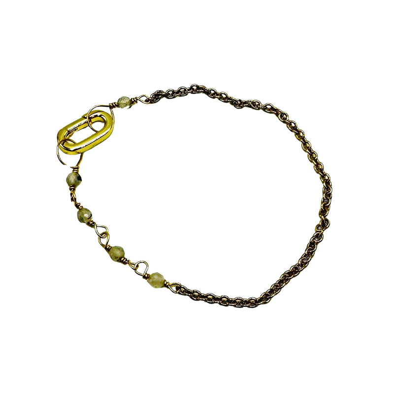 Rising Heart Labradorite Chain Convertible Necklace, Bracelet, Layering Piece