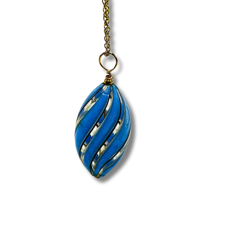 Hand Blown Murano Glass Bulb Pendant Necklace