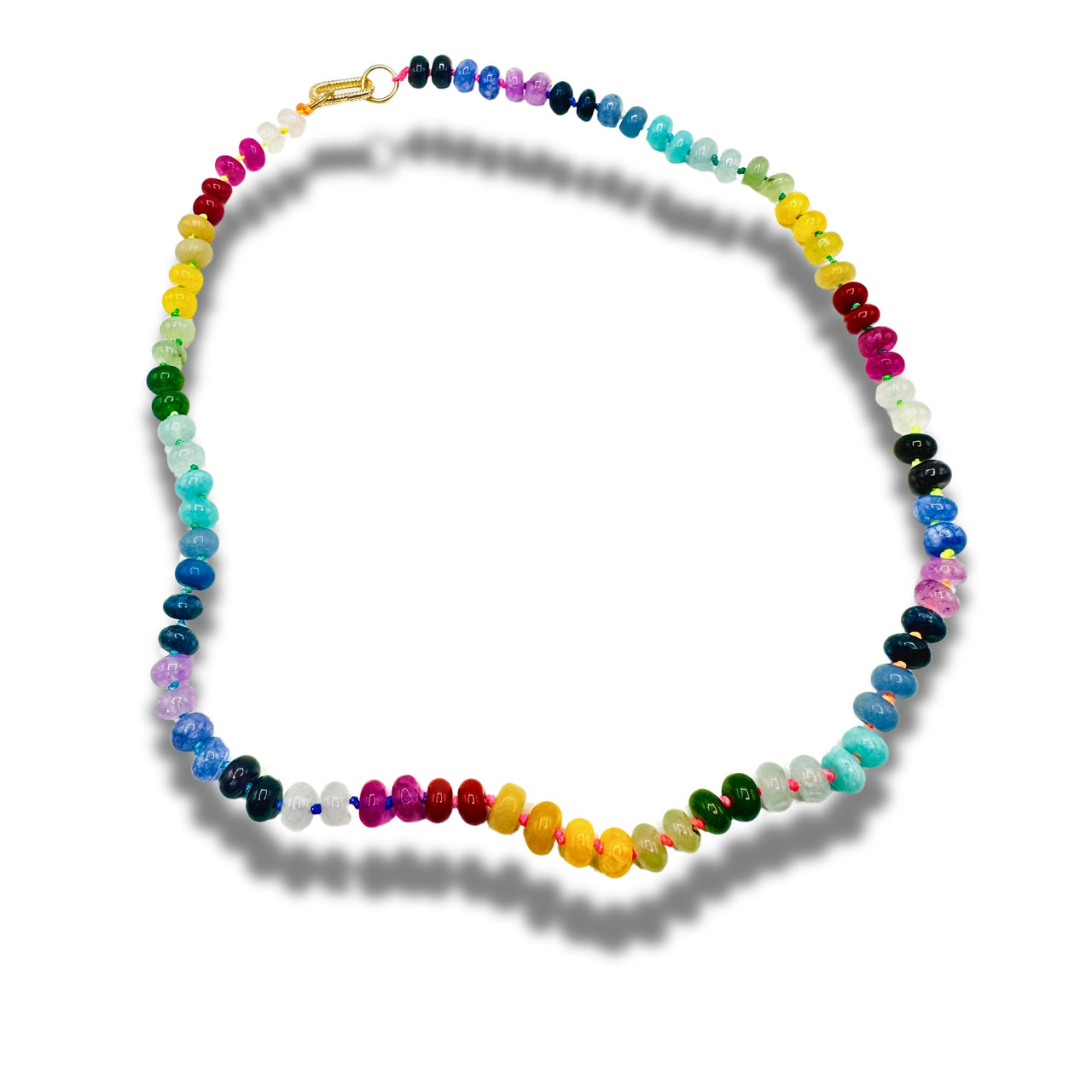 Long Rainbow Skies Agate Knotted Convertible Necklace