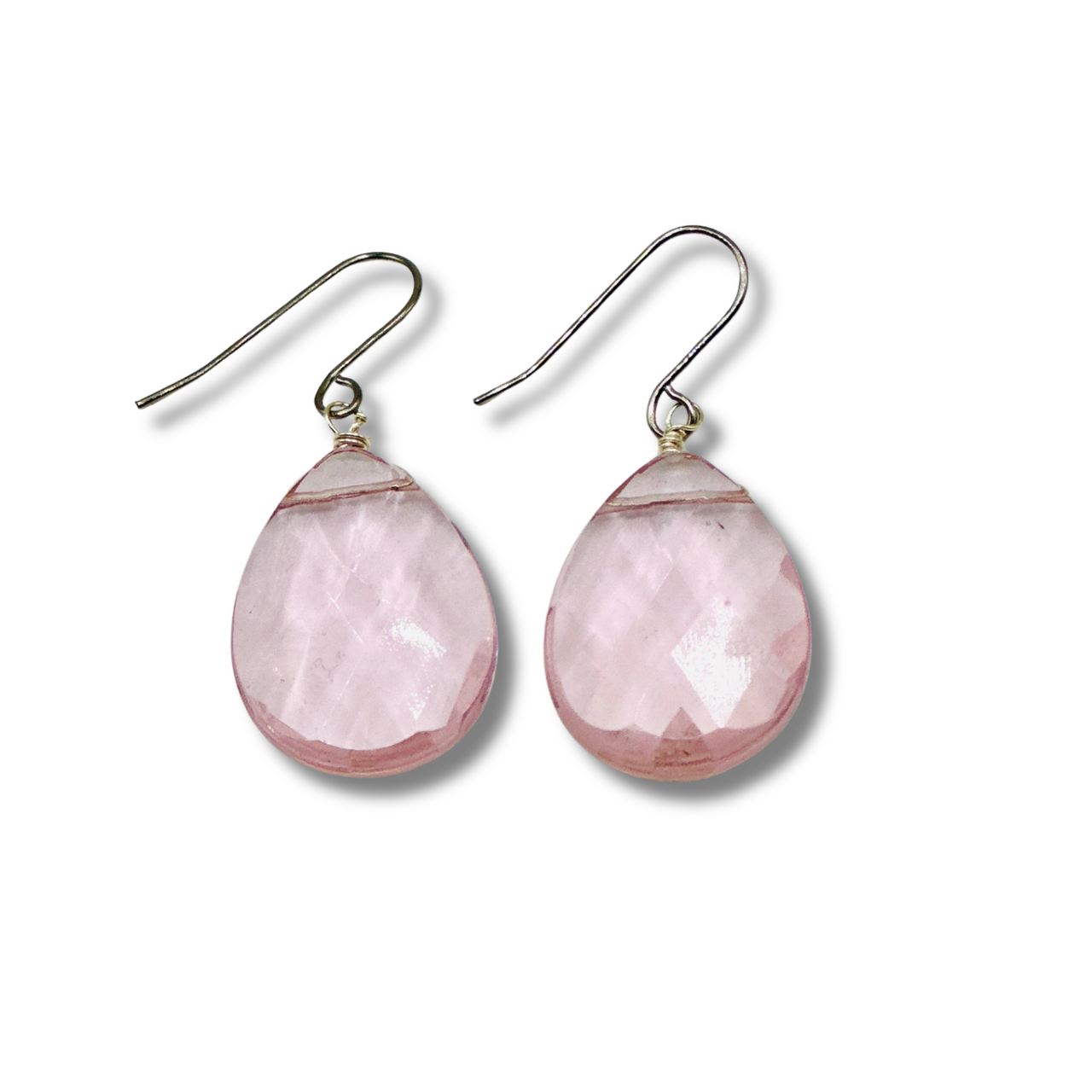 Rose Quartz Briolette Drop Earrings