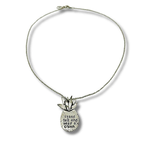 Stand Tall and Wear a Clown Pineapple Stamped Necklace