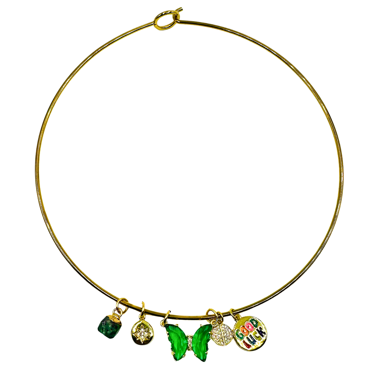 Summer of Change Collar Necklace | 16" Brass Plated Charm Necklace