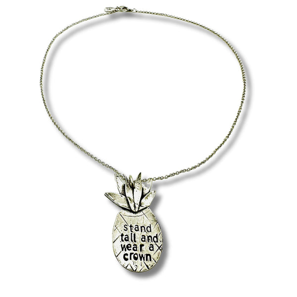 Stand Tall and Wear a Crown Pineapple Stamped Necklace