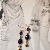 Sapphire, Lapis and Amethyst Gemstone Drop Earrings