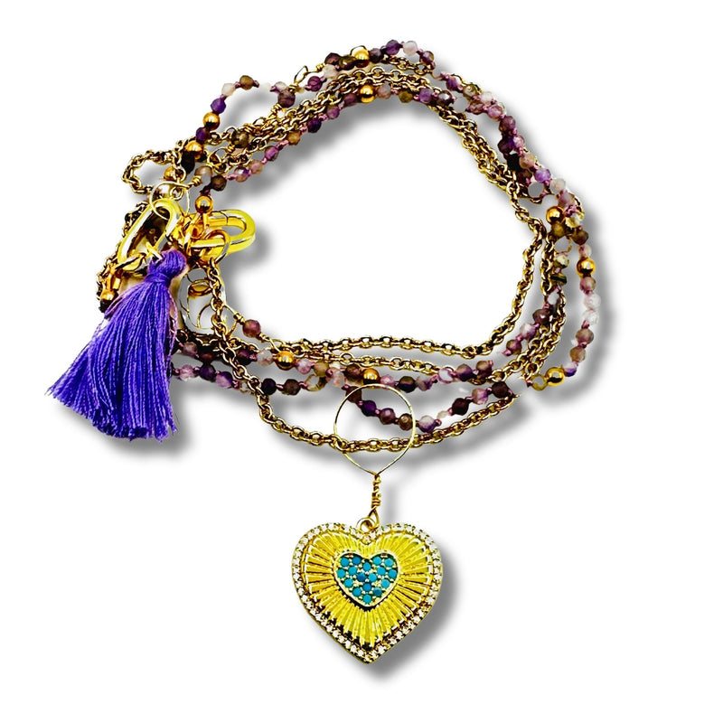 Amethyst Dreams Chain Convertible Necklace, Bracelet, Layering Piece