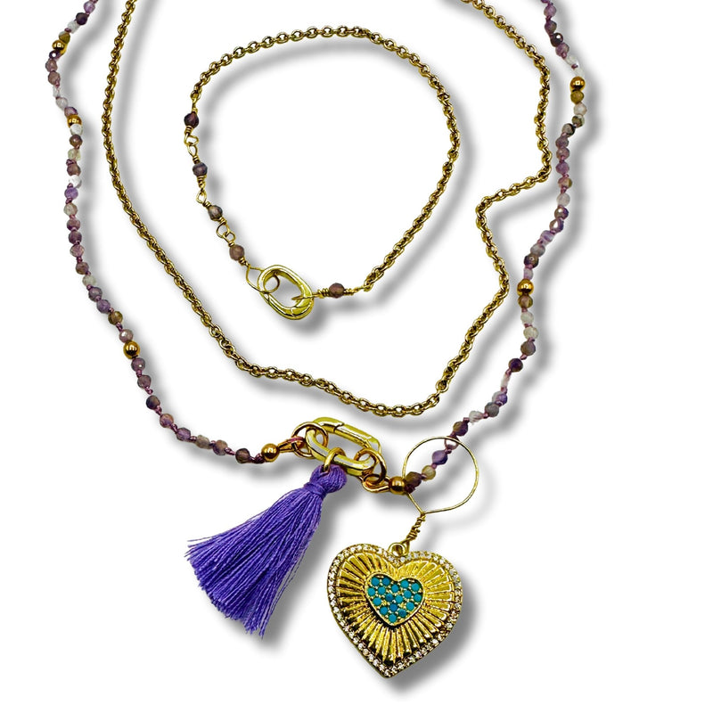 Amethyst Dreams Chain Convertible Necklace, Bracelet, Layering Piece