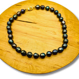 Genuine  Black Pearls Beaded Hand Knotted Statement Necklace