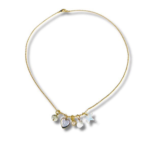 Rosie Gemstone Drop Charm Necklace