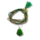 Malachite buddha Resort Chain Convertible Necklace, Bracelet, Layering Piece