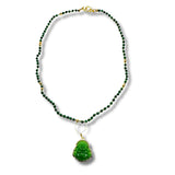 Malachite buddha Resort Chain Convertible Necklace, Bracelet, Layering Piece