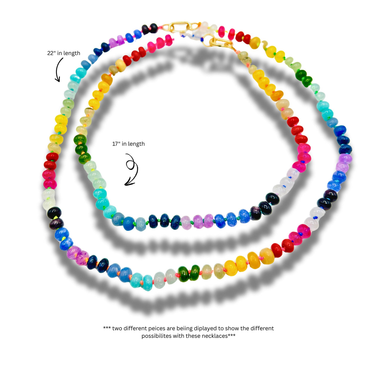 Long Rainbow Skies Agate Knotted Convertible Necklace