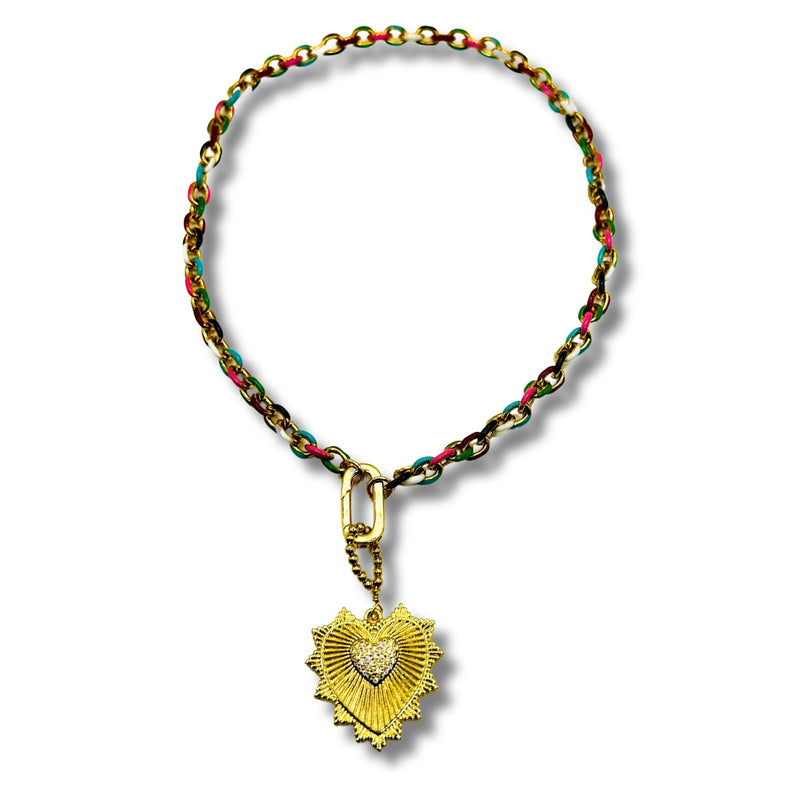 Colorful Rainbows Chain Convertible Necklace, Bracelet, Layering Piece