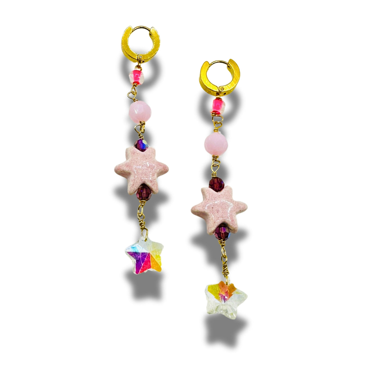 Be A Star of Pinks Dangle Drop Duster Earrings