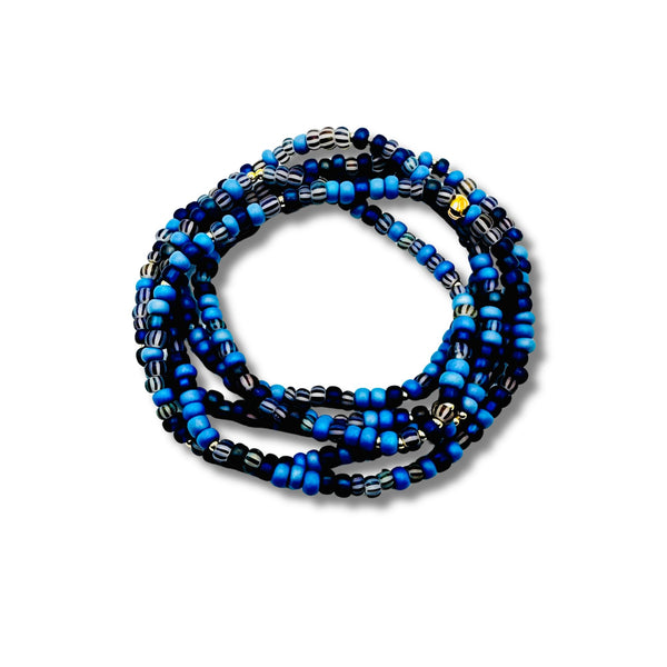 Twilight Blues Bracelet, Necklace and Anklet Wrap Handmade