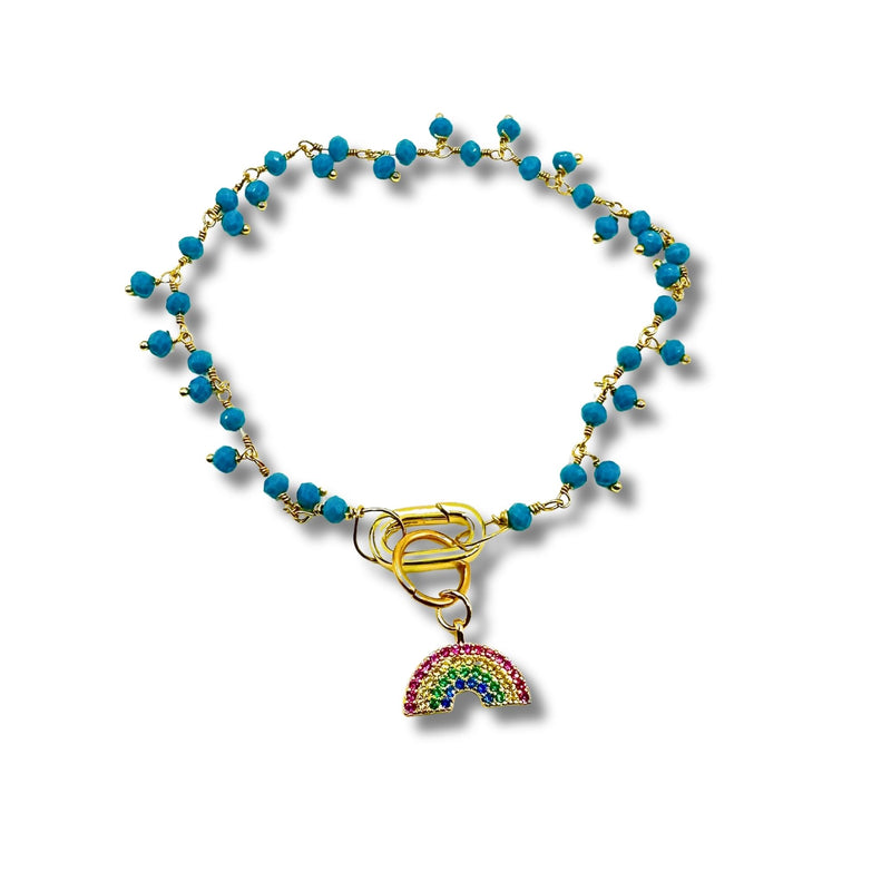 Colorful Rainbows Chain Convertible Necklace, Bracelet, Layering Piece