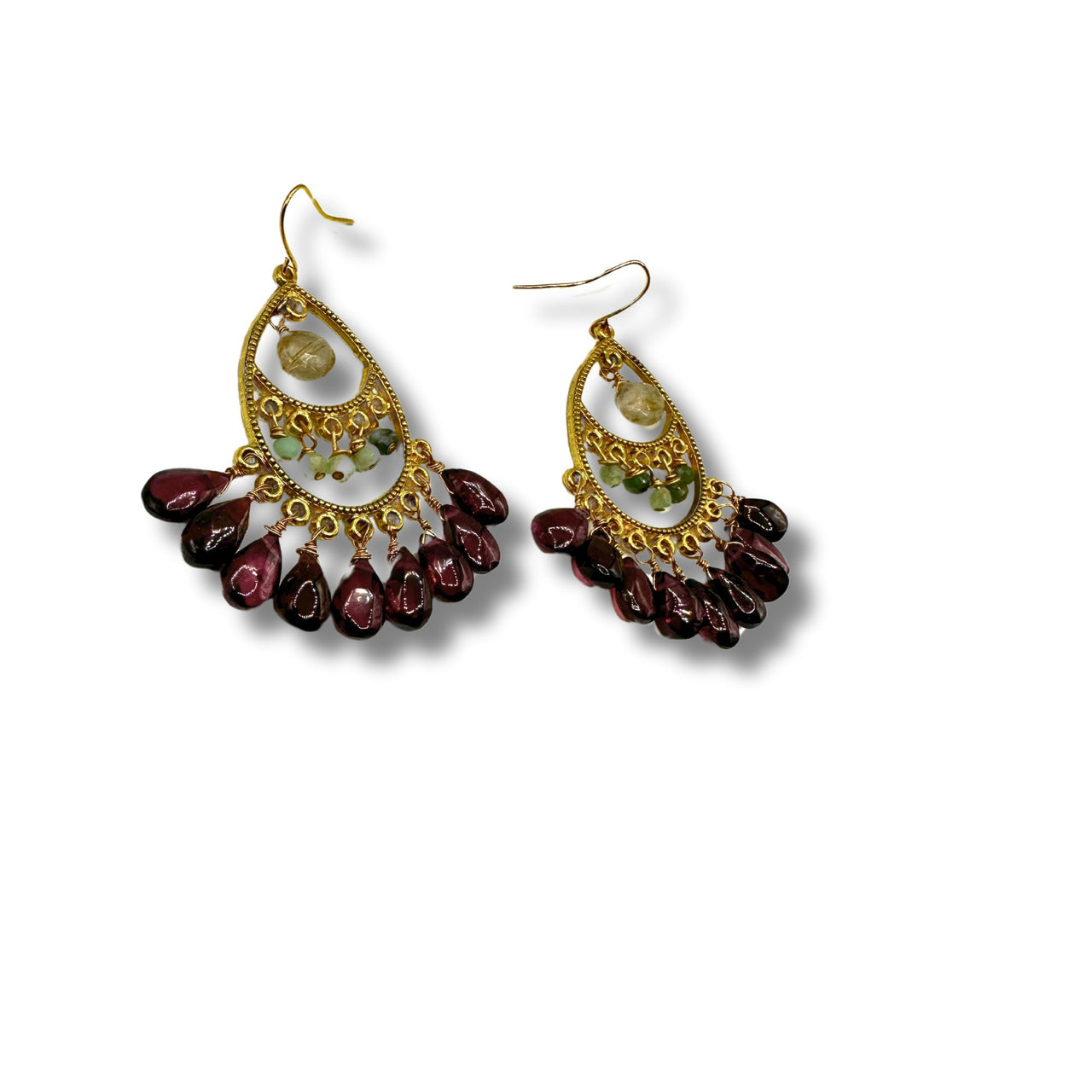 Joy Genuine Stone Bohemian Chandelier Earrings