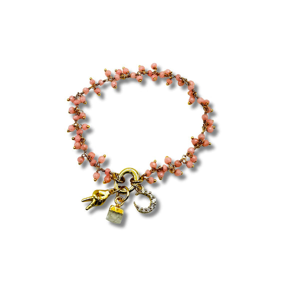 Pink Opal Peace of Mind Removable Charm Bracelet