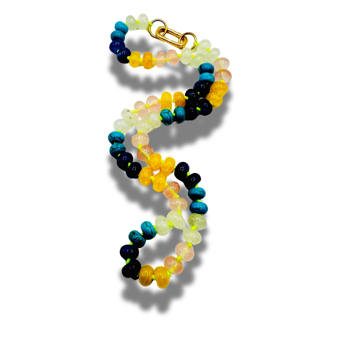 Vivid Horizon Agate Knotted Convertible Necklace