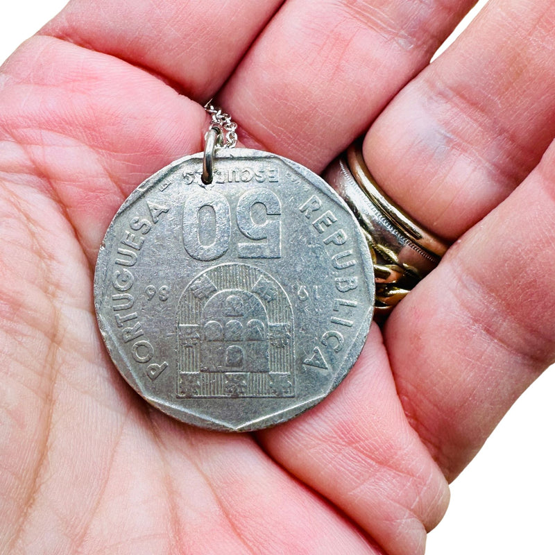 Genuine Portuguese Coin Necklace One of A Kind