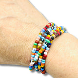 Multi Colors Vibrant Bracelet, Necklace and Anklet Wrap Handmade