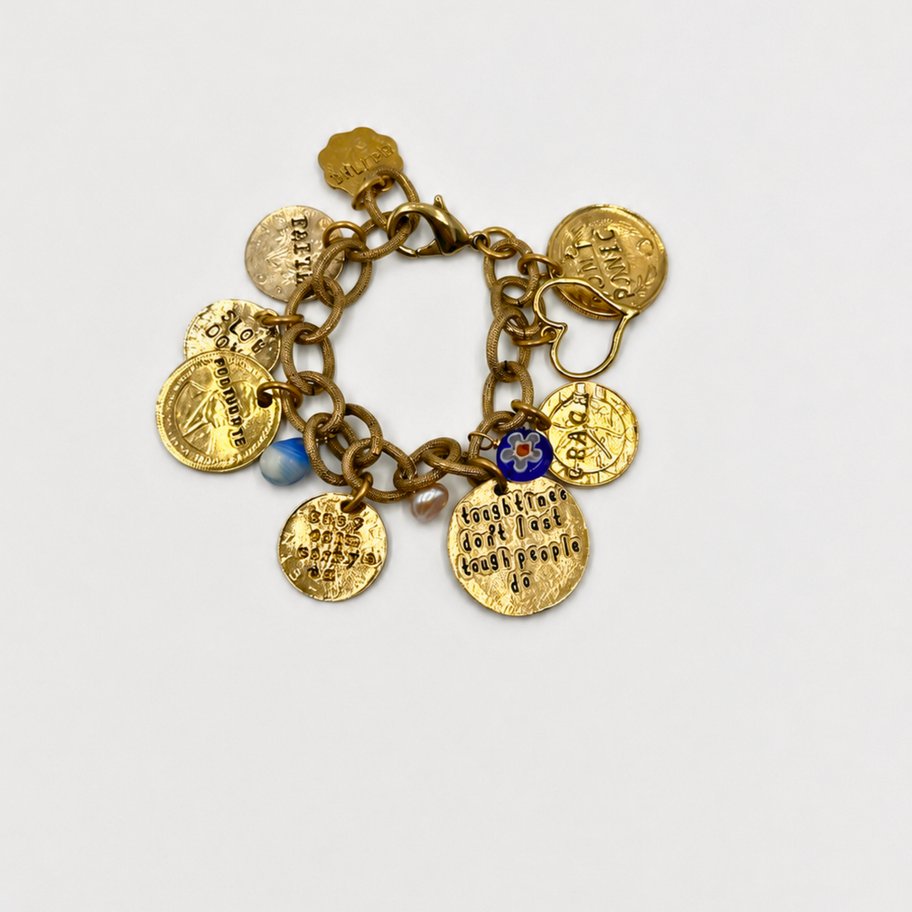 Resilient Spirit Handmade Gold-Plated Charm Bracelet