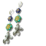 Harper Vintage Floral Glass, Dangle Duster Earrings