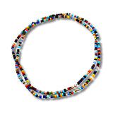 Multi Colors Vibrant Bracelet, Necklace and Anklet Wrap Handmade