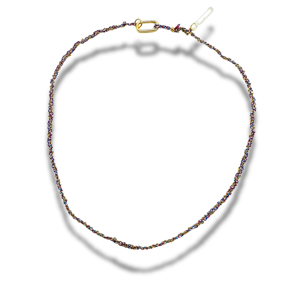 Country Pride Hand Braided Chain Necklace with Crystal