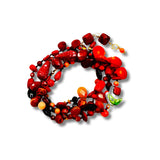 Crimson Hues Genuine Stones 30" Necklace, or Bracelet Hand Knotted Beauty