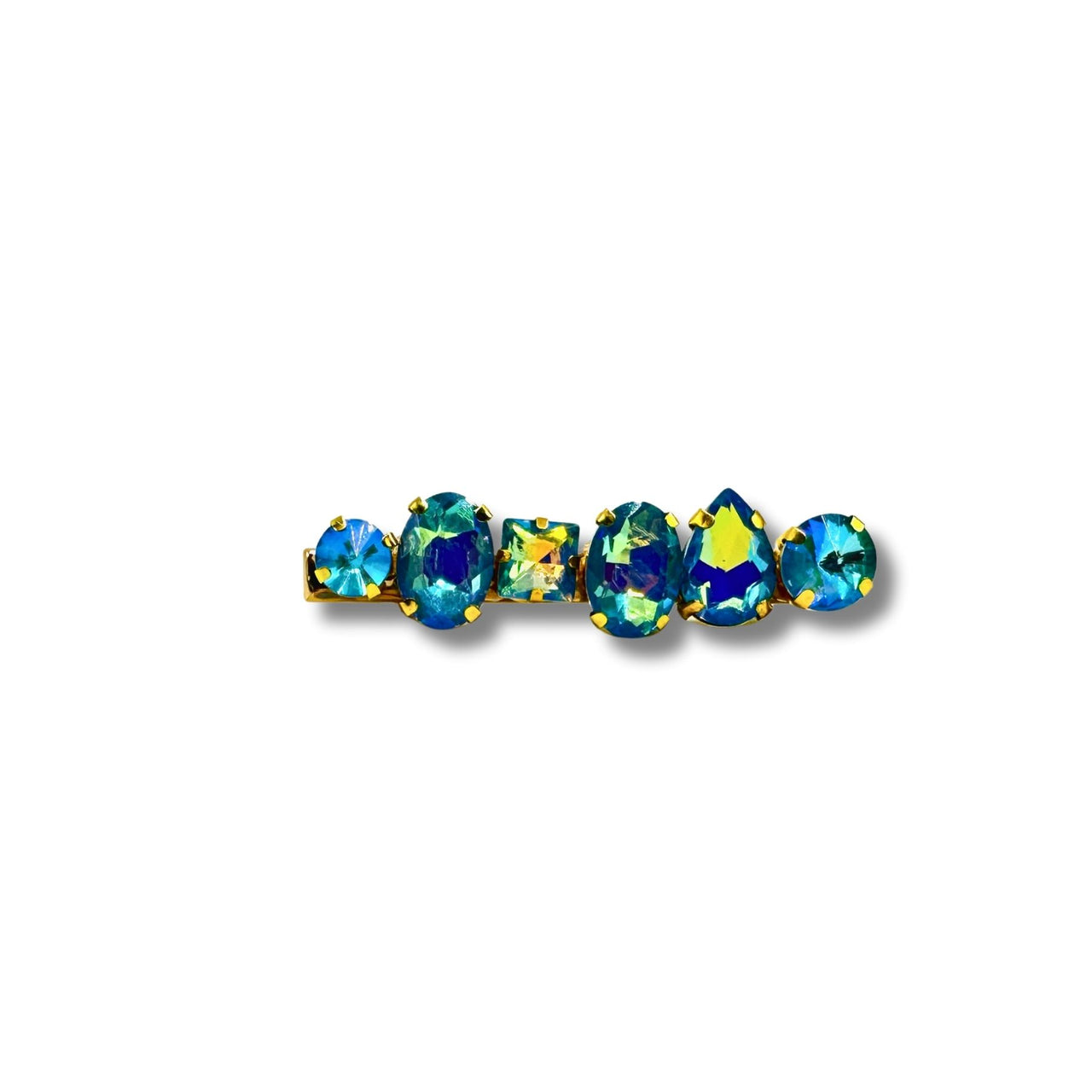 Handmade Multi Shaped Blue AB Rhinestone Hair Clip