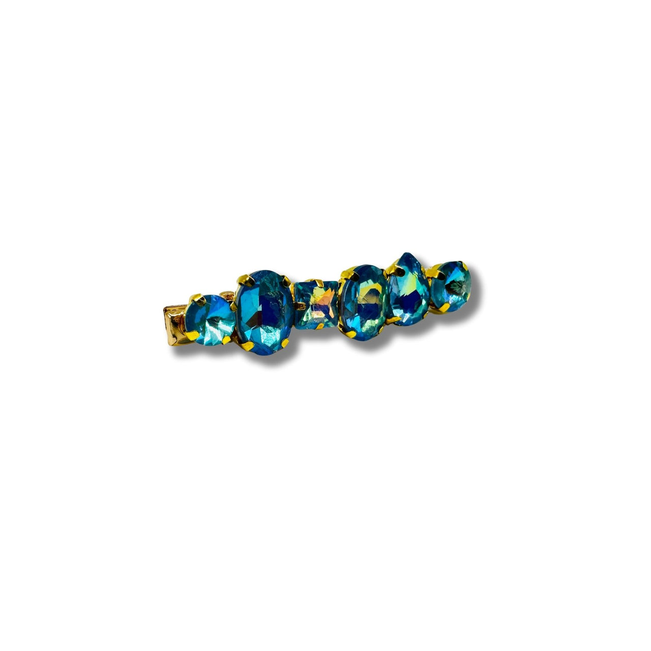 Handmade Multi Shaped Blue AB Rhinestone Hair Clip