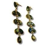 Labradorite Bezel Set Dangle Earrings