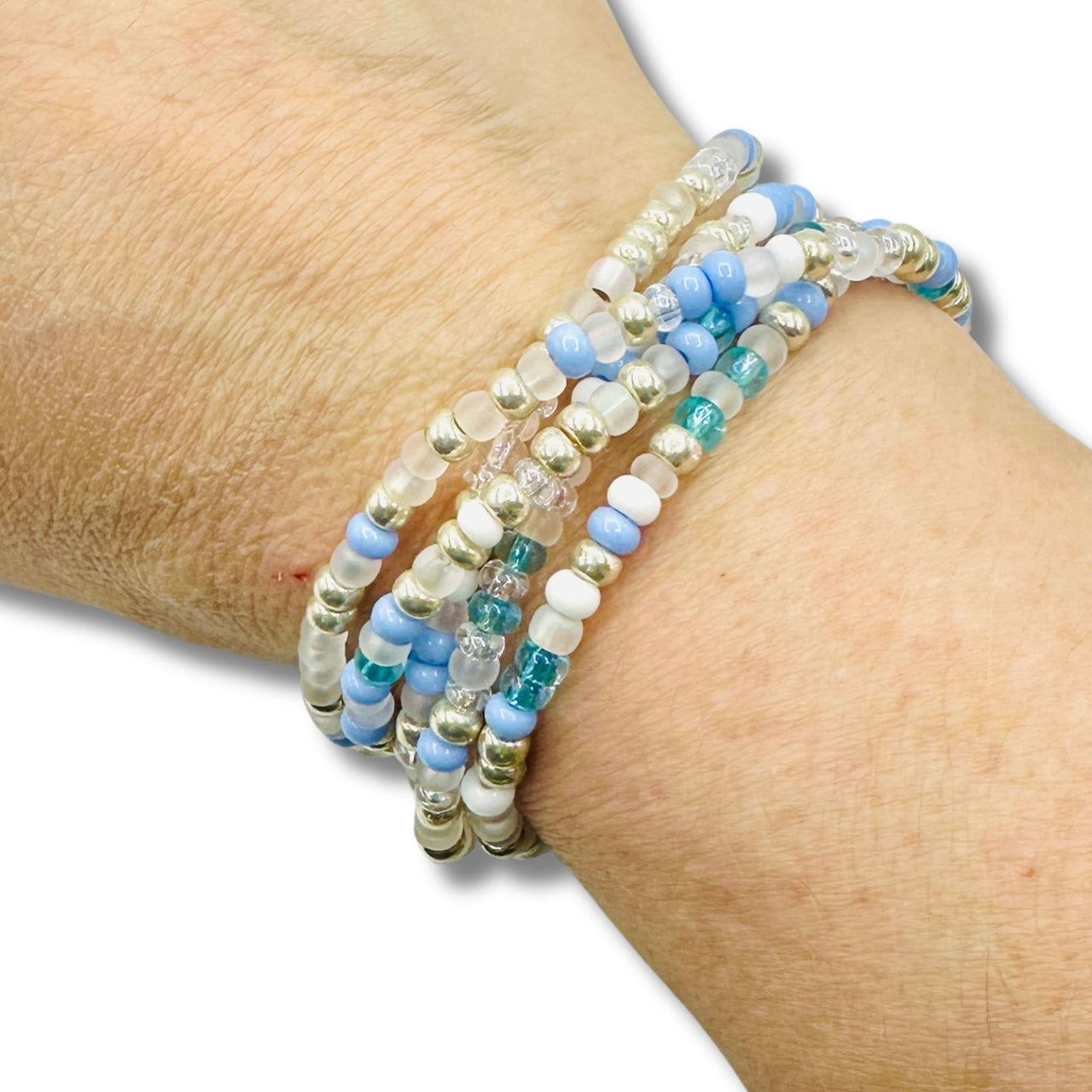 Starlight Glass Bead Bracelet, Necklace and Anklet Wrap Handmade