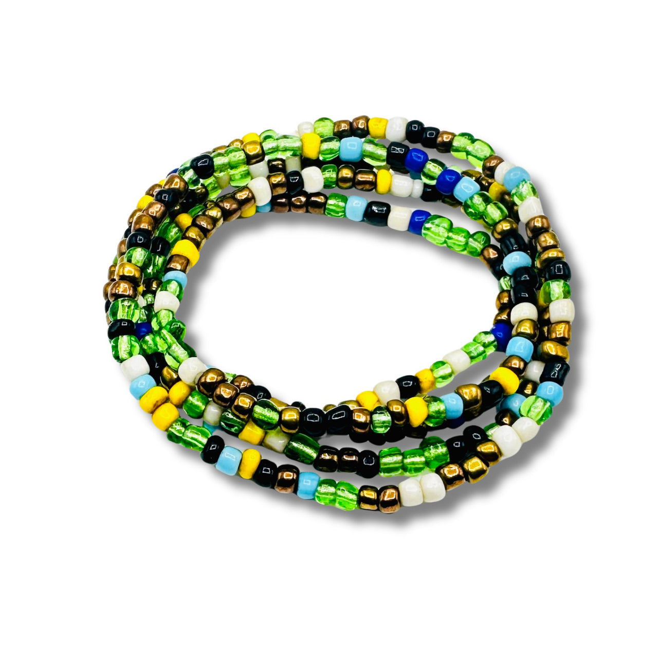 Vintage African Glass Bead Bracelet, Necklace and Anklet Wrap Handmade