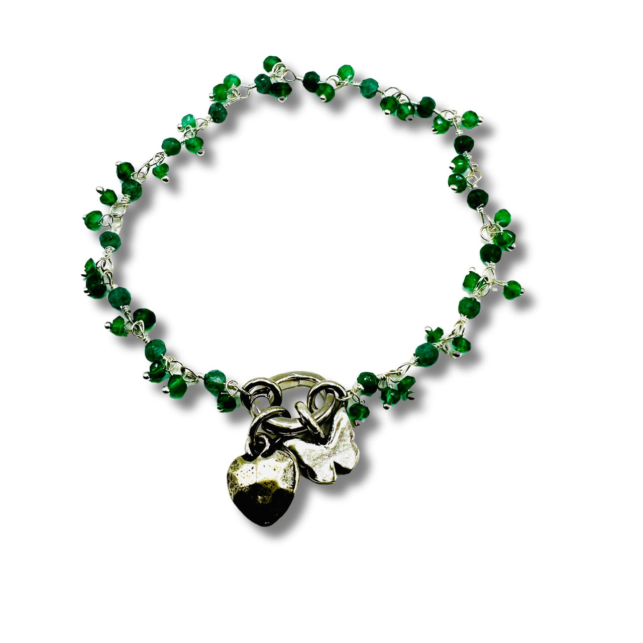 Green Onyx Change Your Heart Removable Charm Bracelet