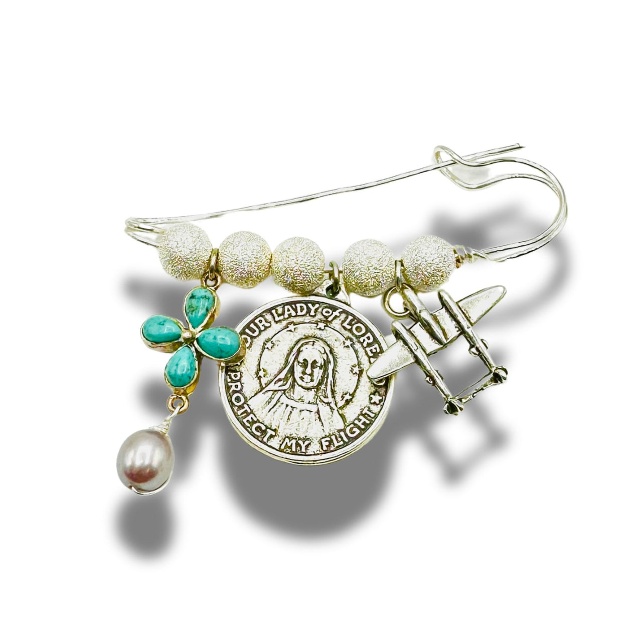 Handmade Silver Travel Protection Our Lady of Loretto Charm