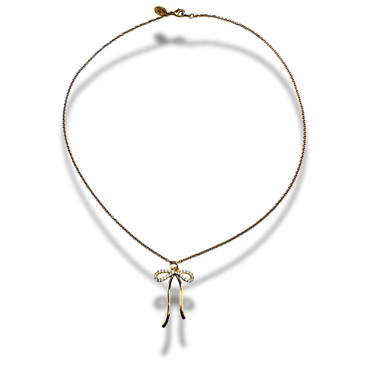 Luxe Bow Necklace 18" Chain Dainty Charm Necklace
