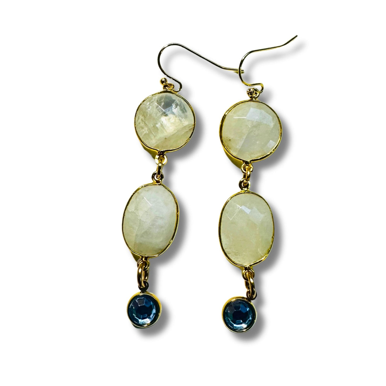 Rainbow Moonstone Drop Earrings