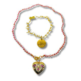 Peace, Love, Happiness Pearl Locket Resort Chain Convertible Necklace, Bracelet, Layering Piece