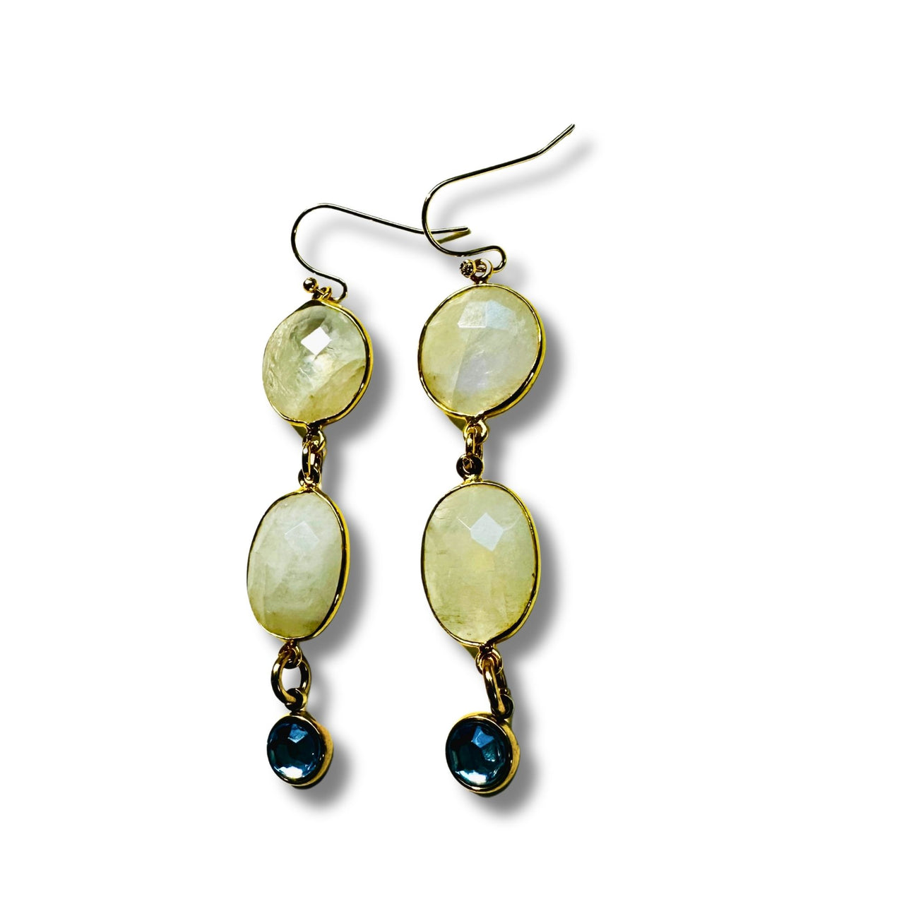 Rainbow Moonstone Drop Earrings