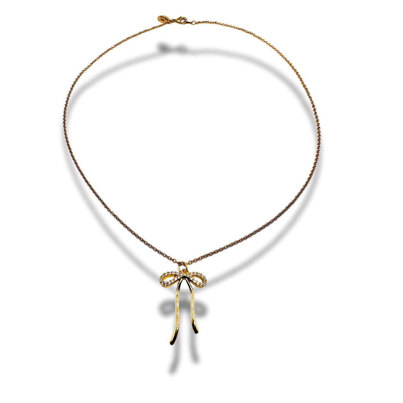 Luxe Bow Necklace 18" Chain Dainty Charm Necklace
